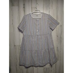 Madewell Dress Medium Womens Shirt Striped Cotton Lightweight Lined